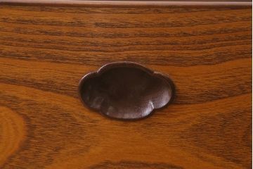 アンティーク雑貨　昭和初期　高級品!　桑材　共箱付き　美しい杢目の角火鉢一対(箱火鉢、手あぶり)(R-042074)