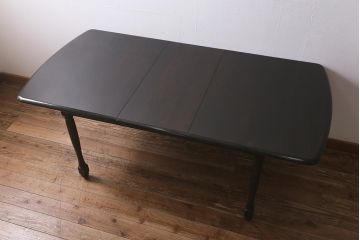 中古　北海道民芸家具　#477　上品な佇まいが魅力のエクステンションテーブル(伸長式テーブル、拡張式テーブル、ダイニングテーブル)(R-042080)