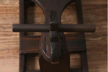 アンティーク雑貨　明治大正期　会津　栗材　趣溢れる木馬(そり)(R-042085)