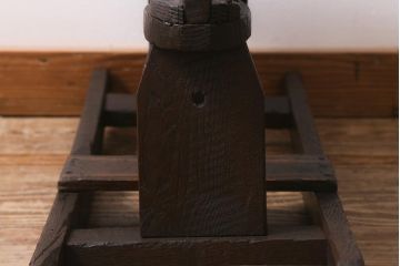 アンティーク雑貨　明治大正期　会津　栗材　趣溢れる木馬(そり)(R-042085)