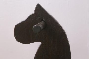 アンティーク雑貨　明治大正期　会津　栗材　趣溢れる木馬(そり)(R-042085)