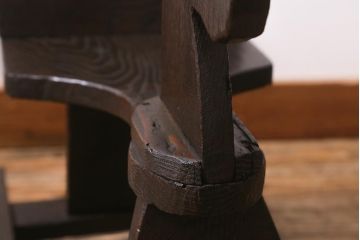 アンティーク雑貨　明治大正期　会津　栗材　趣溢れる木馬(そり)(R-042085)