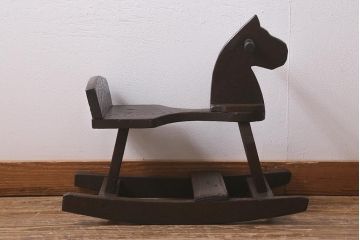 アンティーク雑貨　明治大正期　会津　栗材　趣溢れる木馬(そり)(R-042085)