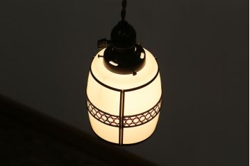 アンティーク照明　昭和初期　和の雰囲気漂う天井照明(吊り下げ照明、ペンダントライト)(R-042097)