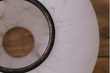 ビンテージ照明　マーブルのような透かしが美しいレトロな天井照明(吊り下げ照明、ペンダントライト)(R-042101)