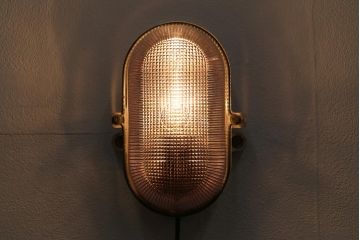 ビンテージ雑貨　和製ヴィンテージ　レトロなカプセルランプ(ウォールランプ、壁付け、壁掛け照明)(R-042102)