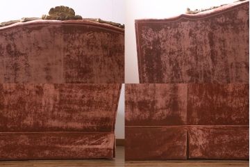 中古　ヨーロッパ製　ベロア　特大!　高級感漂うヨーロピアンなワイドソファ(4人掛け、5人掛け)(定価約200万円)(R-042103)