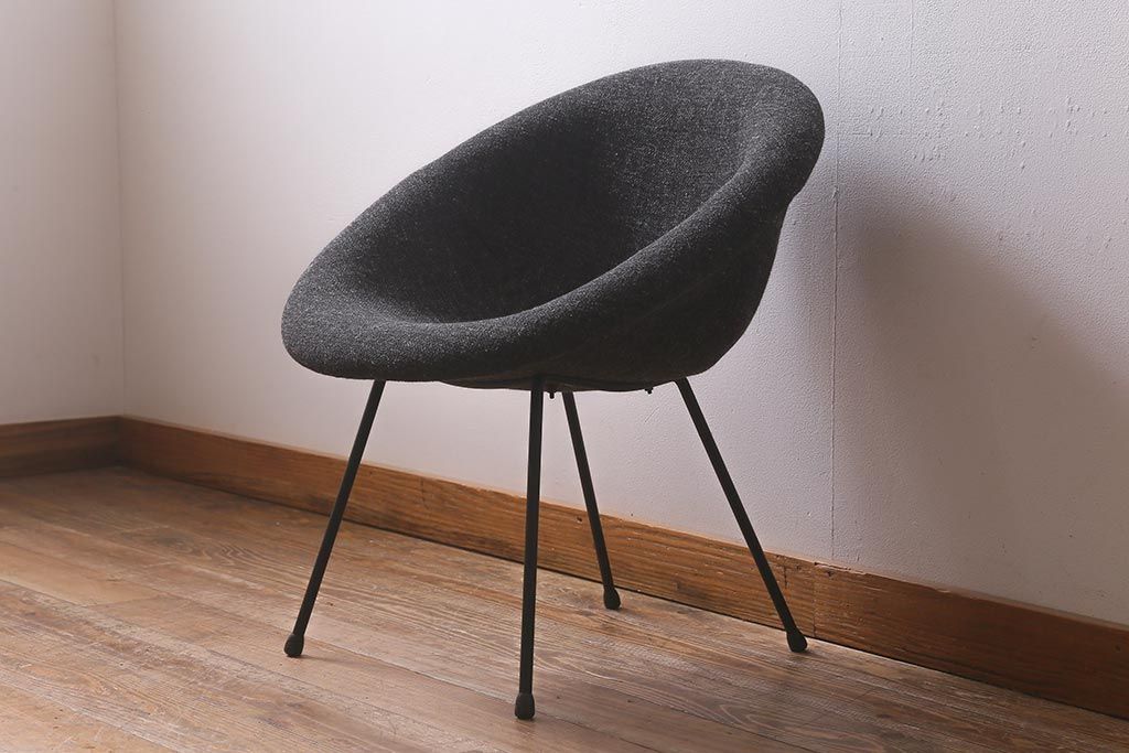 アンティーク家具　和製アンティーク　レトロな佇まいが魅力的な一人掛けソファ(チェア、椅子)(R-042105)