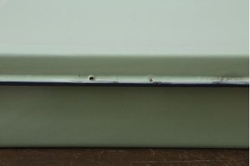 アンティーク雑貨　月兎印　蓋付き　ホーロー　カラーがお洒落な琺瑯の箱2個セット(バット、ボックス、保存容器、トレイ)(R-042115)