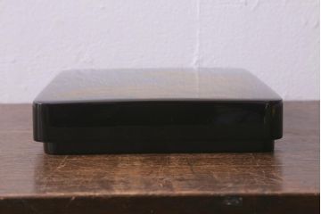 ビンテージ雑貨　輪島塗　塩安漆器工房　菊蒔絵　木製硯箱(R-042118)