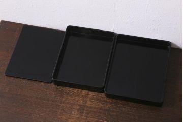 ビンテージ雑貨　輪島塗　塩安漆器工房　菊蒔絵　木製硯箱(R-042118)