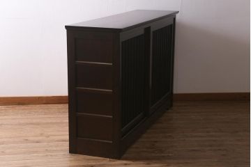 中古　松本民芸家具　洗練された佇まいが魅力的なC型下駄箱(別注品)(収納棚)(定価約45万円)(R-042123)