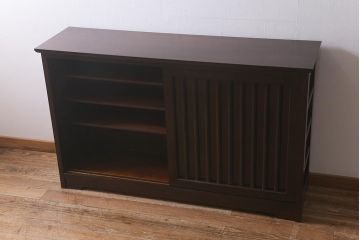 中古　松本民芸家具　洗練された佇まいが魅力的なC型下駄箱(別注品)(収納棚)(定価約45万円)(R-042123)