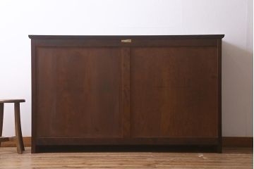 中古　松本民芸家具　洗練された佇まいが魅力的なC型下駄箱(別注品)(収納棚)(定価約45万円)(R-042123)