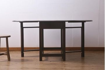 ヴィンテージ家具　民芸家具　和洋折衷使えるシンプルなバタフライテーブル(ダイニングテーブル、食卓、ビンテージ)(R-042125)