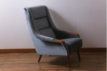 ヴィンテージ家具　デンマーク　北欧家具　チーク材　ラウンジチェア(イージーチェア、1Pソファ、ビンテージ)(R-042126)
