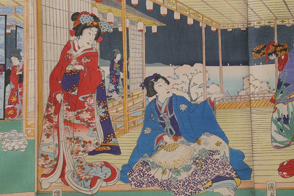 明治期　浮世絵木版画　57枚画帖(國周、豊國、國貞、芳盛、房種、國明)(R-042128)