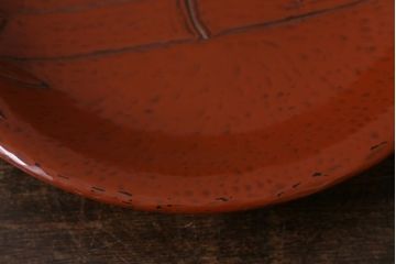 アンティーク雑貨　昭和初期　鎌倉彫　菓子皿　銘名皿5枚(在銘作家物)(R-042132)