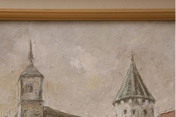 1973　井口由多可　油彩「BurgSchlaining城」油絵(R-042133)