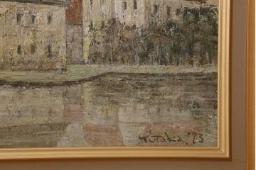 1973　井口由多可　油彩「BurgSchlaining城」油絵(R-042133)