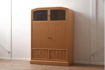 在庫未使用品　IDC大塚家具　松創　室礼　三彩　ケヤキ柾板　飾棚006(飾り棚、収納棚)(定価約86万円)(R-042138)