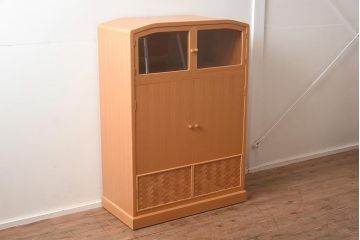 在庫未使用品　IDC大塚家具　松創　室礼　三彩　ケヤキ柾板　飾棚006(飾り棚、収納棚)(定価約86万円)(R-042138)