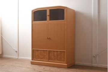 在庫未使用品　IDC大塚家具　松創　室礼　三彩　ケヤキ柾板　飾棚006(飾り棚、収納棚)(定価約86万円)(R-042138)