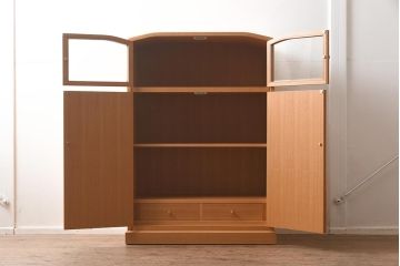 在庫未使用品　IDC大塚家具　松創　室礼　三彩　ケヤキ柾板　飾棚006(飾り棚、収納棚)(定価約86万円)(R-042138)