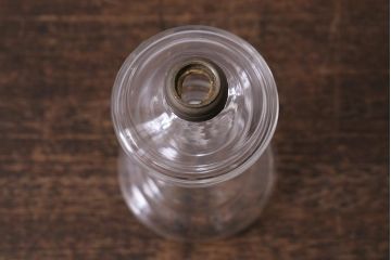 アンティーク照明　昭和初期　オイルランプリメイク　気泡ガラスがレトロで趣あふれるテーブルランプ(スタンドライト、卓上照明)(R-042139)