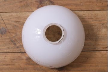 アンティーク照明　昭和初期　波型の縁が可愛らしい切子シェード(天井照明、電笠、ペンダントライト)(R-042143)