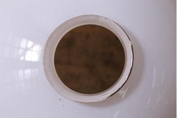 アンティーク照明　昭和初期　波型の縁が可愛らしい切子シェード(天井照明、電笠、ペンダントライト)(R-042143)