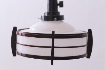 アンティーク照明　木製フレームが和の雰囲気高めるペンダントライト(天井照明、吊り下げ照明)(R-042147)