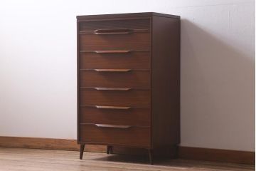 ビンテージ　北欧家具　チーク材　北欧らしい取っ手がおしゃれなチェスト(引き出し)(R-042151)