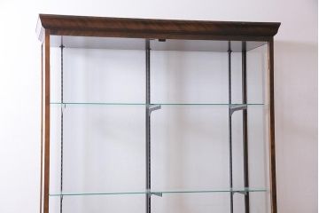 中古　イギリス製　パーケット　レトロな雰囲気が魅力の大型ガラスケース(ショーケース、陳列棚)(R-042157)
