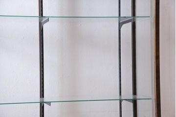 中古　イギリス製　パーケット　レトロな雰囲気が魅力の大型ガラスケース(ショーケース、陳列棚)(R-042157)