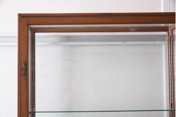 ヴィンテージ家具　イギリスビンテージ　マホガニー材　シンプルな縦型ガラスケース(ショーケース、陳列棚、飾り棚)(R-042158)