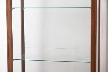 ヴィンテージ家具　イギリスビンテージ　マホガニー材　シンプルな縦型ガラスケース(ショーケース、陳列棚、飾り棚)(R-042158)