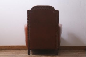 ヴィンテージ家具　イギリスビンテージ　美品　高級感漂う本革の一人掛けソファ(1Pソファ、ラウンジチェア)(R-042166)