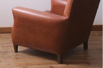 ヴィンテージ家具　イギリスビンテージ　美品　高級感漂う本革の一人掛けソファ(1Pソファ、ラウンジチェア)(R-042166)