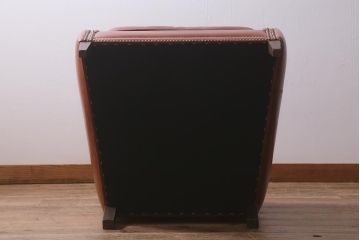ヴィンテージ家具　イギリスビンテージ　美品　高級感漂う本革の一人掛けソファ(1Pソファ、ラウンジチェア)(R-042166)