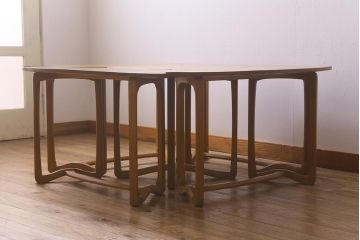 ヴィンテージ家具　イギリスビンテージ　ERCOL(アーコール)　レアもの!　様々な使い方ができるコーヒーテーブルセット(サイドテーブル)(R-042167)