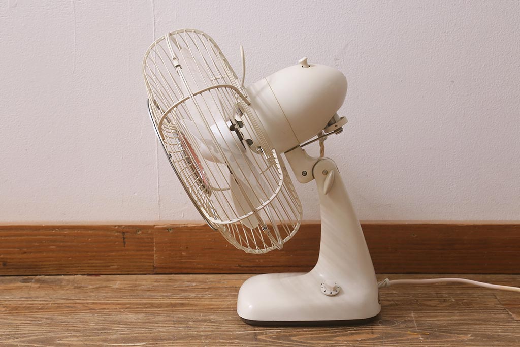 レトロ雑貨　三菱電機　MITSUBISHI　箱付き　白樺色　ノスタルジックな扇風機(ファン)(R-042177)