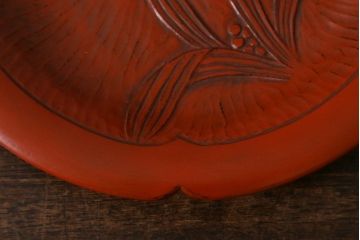 アンティーク雑貨　昭和初期　鎌倉彫　菓子皿　銘名皿7枚(漆器)(R-042180)