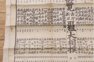 江戸期　嘉永文政　新刀古刀番付　2枚セット(刀剣、武具、大相撲)(R-042185)