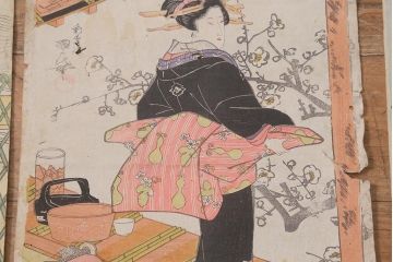 アンティーク雑貨　江戸〜明治　浮世絵　古い版画7枚(豊國、英泉、國安)(R-042188)