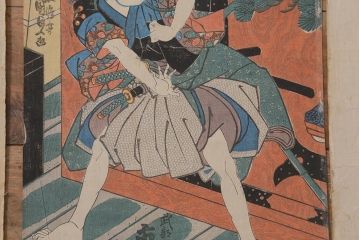 アンティーク雑貨　江戸〜明治　浮世絵　古い版画6枚(豊國、國貞、國芳)(R-042189)