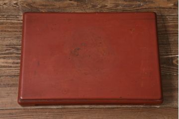 仏教美術　江戸〜明治　古い根来塗花台(飾り台、平卓、仏具)(R-042190)