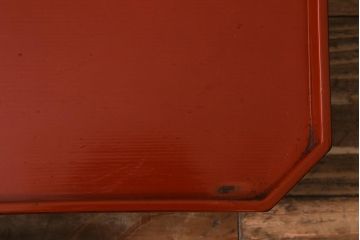 アンティーク雑貨　明治期　共箱　根来塗お膳5客セット(木製漆器、和食器)(R-042192)