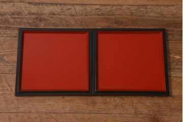 アンティーク雑貨　明治大正期　共箱　黒塗沈金蒔絵五段重(重箱、漆器)(R-042193)