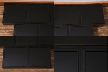 アンティーク雑貨　明治大正期　共箱　黒塗沈金蒔絵五段重(重箱、漆器)(R-042193)